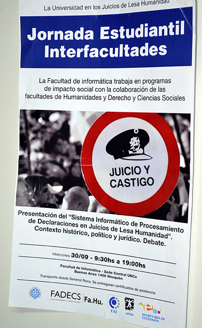 JORNADA ESTUDIANTIL INTERFACULTADES EN TORNO A LOS JUICIOS DE LESA HUMANIDAD